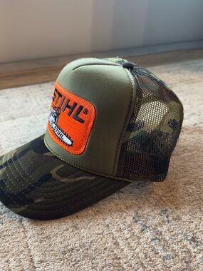 Olive Green & Camo Trucker Cap